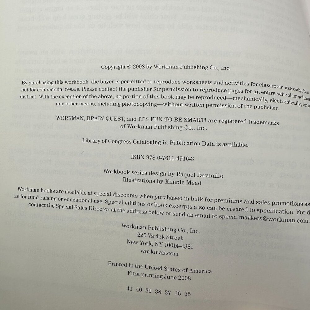 Brain Quest Grade 3 Workbook Paperback - Picture 4 of 4
